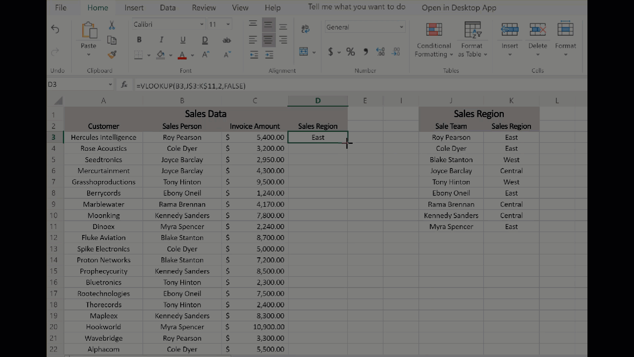 Excel Fill Down Demo with gif